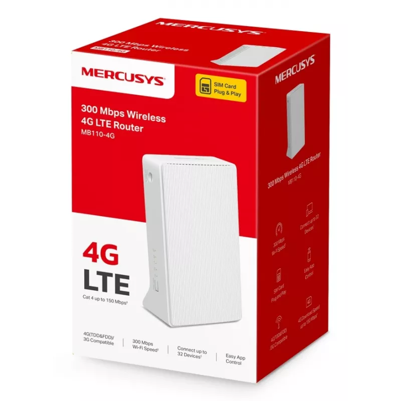 MERCUSYS MB110-4G Router WiFi Ethernet de banda única (2,4 GHz) - Blanco