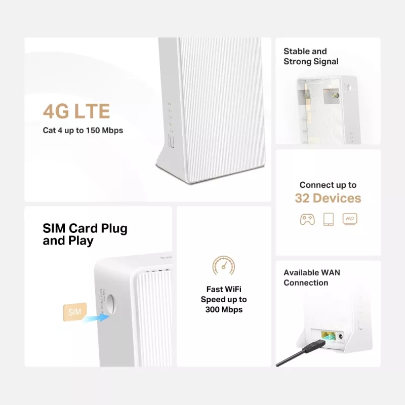 MERCUSYS MB110-4G Router WiFi Ethernet de banda única (2,4 GHz) - Blanco