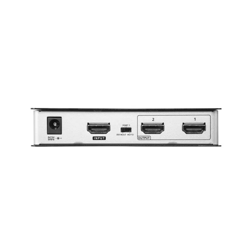 ATEN Splitter HDMI 2 puertos True 4K a 60 Hz (4:4:4), HDMI, 2x HDMI, 4096 x 2160 píxeles, Negro, Metal, 4K Ultra HD