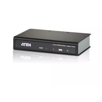 ATEN Splitter de audio/vídeo HDMI 2 puertos 4Kx2K, HDMI, 2x HDMI, 4096 x 2160 píxeles, Negro, Metal, 4K Ultra HD