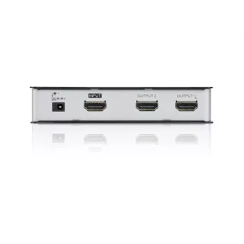 ATEN Splitter de audio/vídeo HDMI 2 puertos 4Kx2K, HDMI, 2x HDMI, 4096 x 2160 píxeles, Negro, Metal, 4K Ultra HD