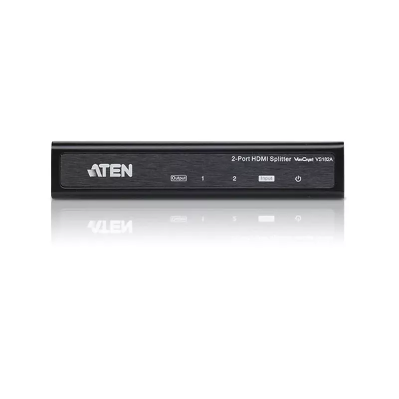 ATEN VS182A splitter de audio/vídeo HDMI True 4K de 2 puertos, 1x entrada HDMI, 2x salidas HDMI, 4K x 2K, HDCP 1.4, negro