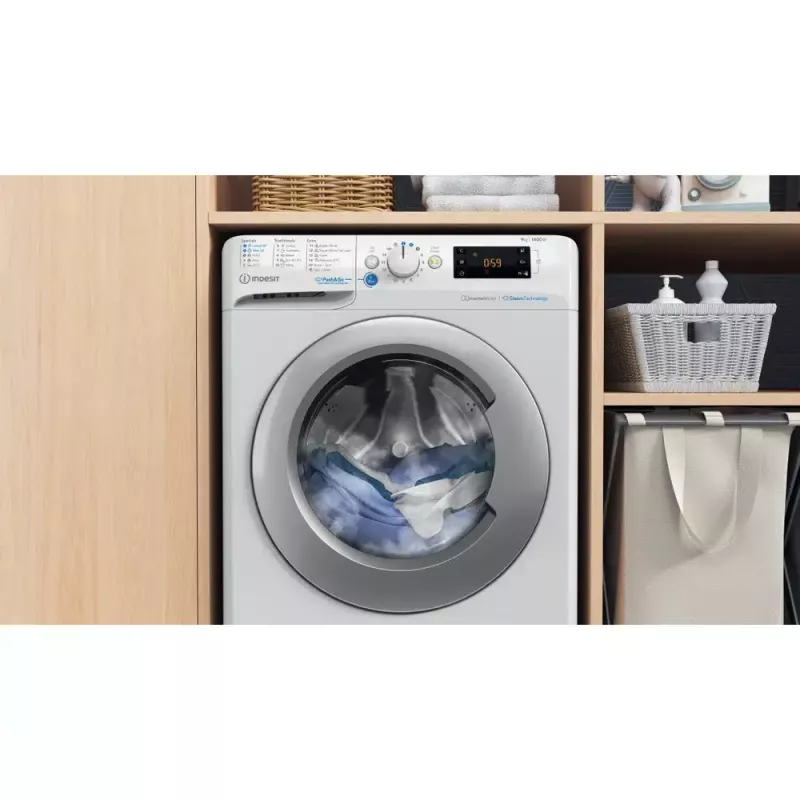 Lavadora de carga frontal Indesit BWE 91496X WSV EE — 9 kg, 1400 rpm, energía A, blanca
