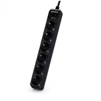 CyberPower B0620SC0-DE Protector contra sobretensiones negro 6 salidas AC 200 – 250 V 1,8 m