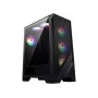 Caja de PC MSI MAG FORGE 120A AIRFLOW Semitorre — Negra, cristal templado, malla, 3 ventiladores frontales de 120 mm, 2 ventiladores superiores de 120 mm, compatible con ATX