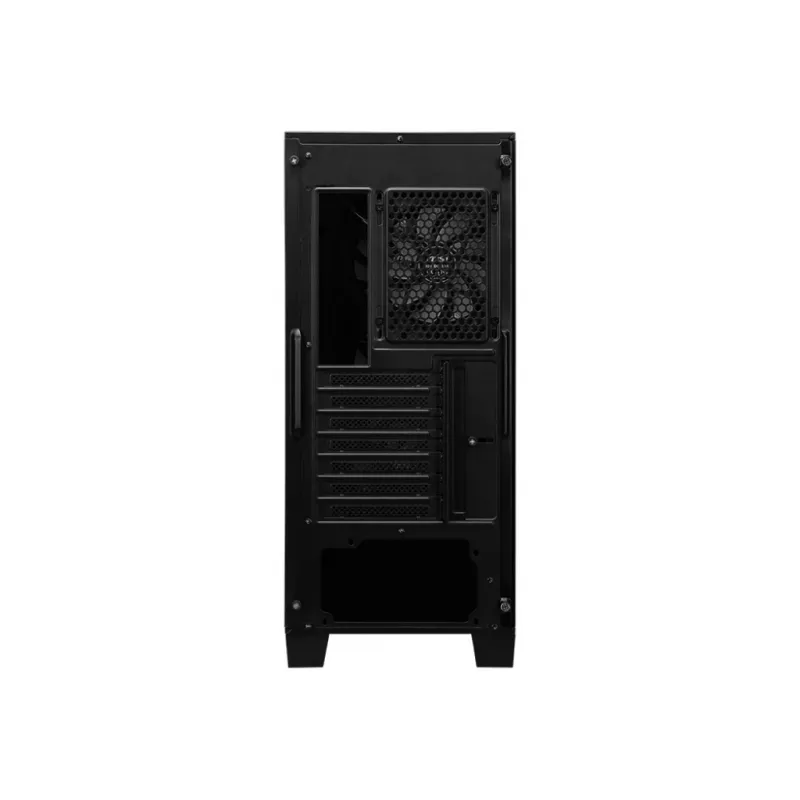 Caja de PC MSI MAG FORGE 120A AIRFLOW Semitorre — Negra, cristal templado, malla, 3 ventiladores frontales de 120 mm, 2 ventiladores superiores de 120 mm, compatible con ATX
