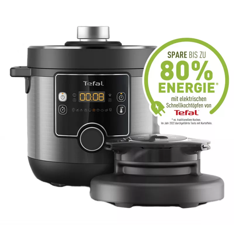 Olla multifunción y vaporera Tefal Turbo Cuisine & Fry CY7788 — 7,6 l, 1200 W, 15 programas, negra