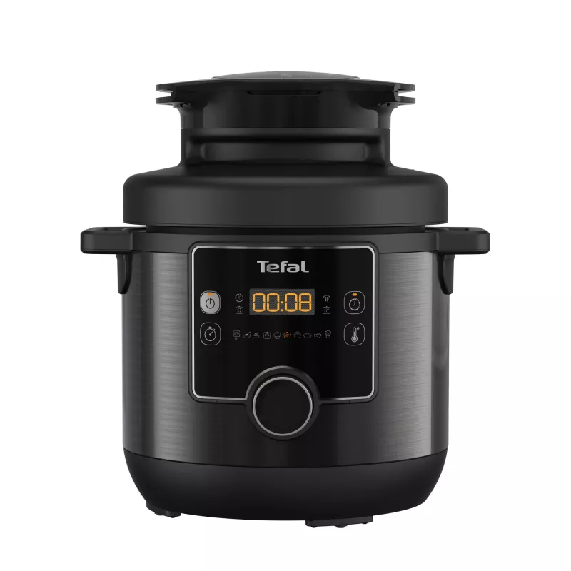 Olla multifunción y vaporera Tefal Turbo Cuisine & Fry CY7788 — 7,6 l, 1200 W, 15 programas, negra