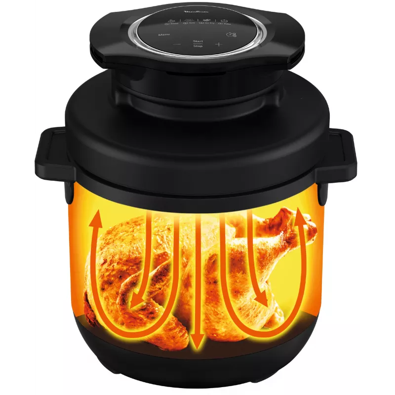 Olla multifunción y vaporera Tefal Turbo Cuisine & Fry CY7788 — 7,6 l, 1200 W, 15 programas, negra