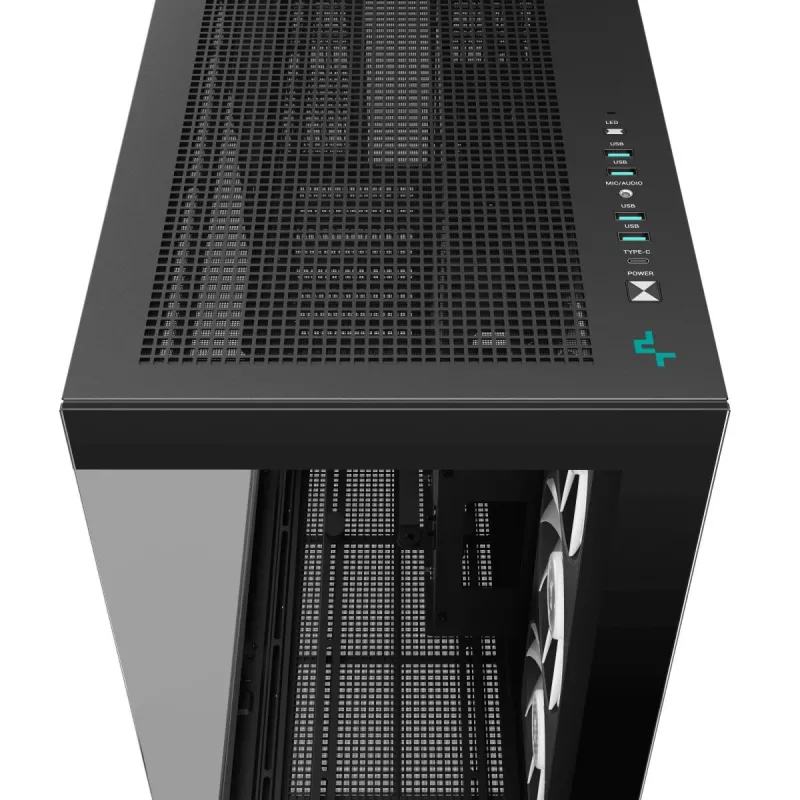 DeepCool CH780 caja Full Tower para gaming, E-ATX, ventana lateral de vidrio templado, sin fuente de alimentación, negra