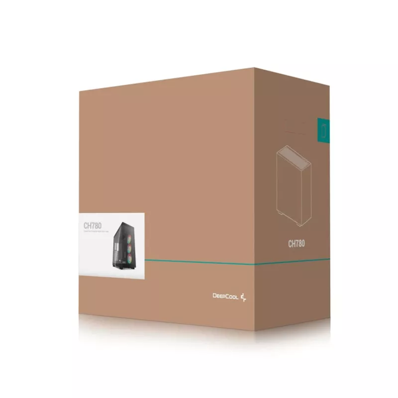 DeepCool CH780 caja Full Tower para gaming, E-ATX, ventana lateral de vidrio templado, sin fuente de alimentación, negra