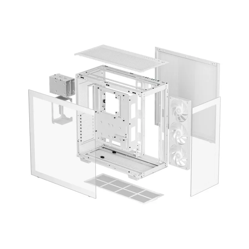 DeepCool CH780 WH caja Full Tower para gaming, E-ATX, ventana lateral de vidrio templado, sin fuente de alimentación, blanca