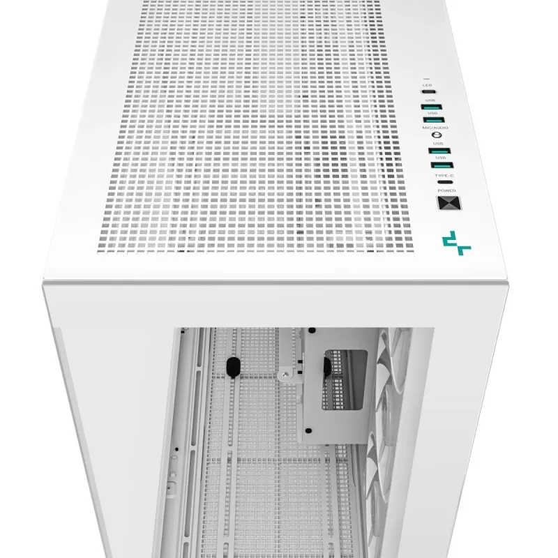 DeepCool CH780 WH caja Full Tower para gaming, E-ATX, ventana lateral de vidrio templado, sin fuente de alimentación, blanca