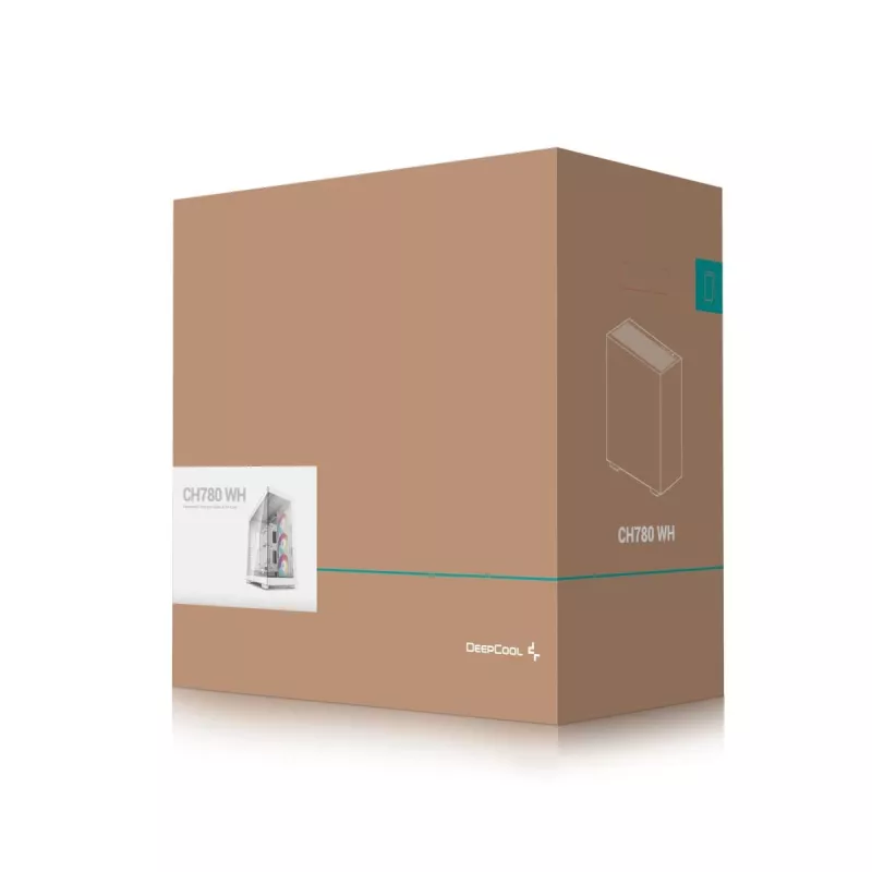 DeepCool CH780 WH caja Full Tower para gaming, E-ATX, ventana lateral de vidrio templado, sin fuente de alimentación, blanca