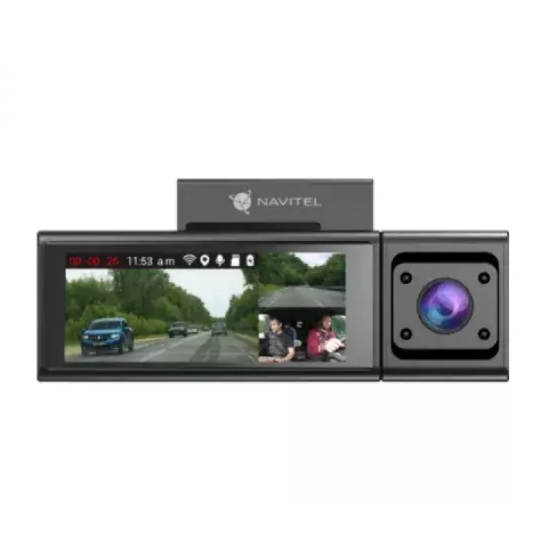 Navitel RC3 PRO dashcam de tres canales, Full HD, GPS, Wi-Fi, pantalla IPS de 3,16″ 820x320, SD de hasta 128 GB, mapas incluidos