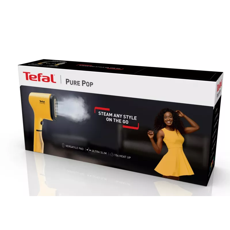 Plancha de vapor de mano Tefal DT2026 — depósito de agua de 0,07 l, 1300 W, amarillo