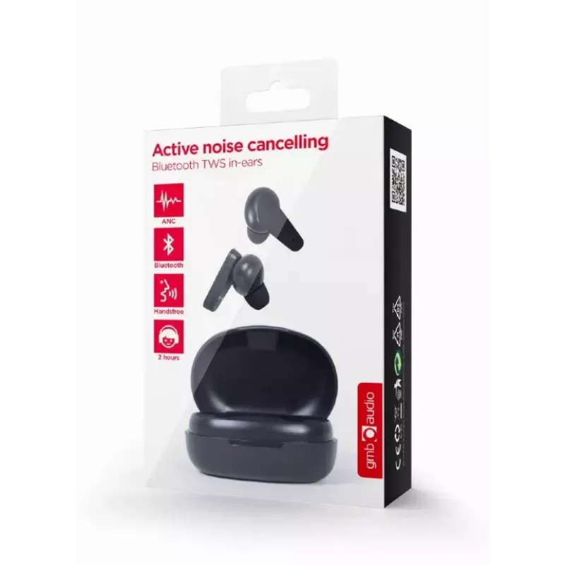 Auriculares inalámbricos TWS in-ear GEMBIRD Malmo con ANC - estéreo - Bluetooth - negro