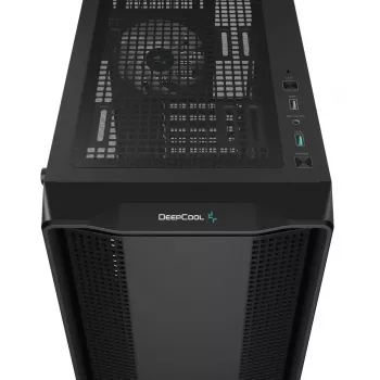Caja para PC DeepCool CC560 ARGB V2 semitorre negra — ATX/Micro-ATX/Mini-ITX, cristal templado, aRGB, admite GPU de hasta 370 mm