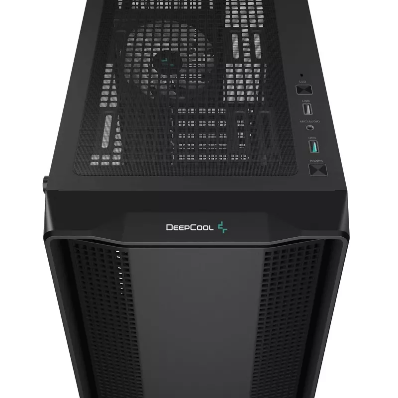 Caja para PC DeepCool CC560 ARGB V2 semitorre negra — ATX/Micro-ATX/Mini-ITX, cristal templado, aRGB, admite GPU de hasta 370 mm