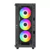 Caja para PC DeepCool CC560 ARGB V2 semitorre negra — ATX/Micro-ATX/Mini-ITX, cristal templado, aRGB, admite GPU de hasta 370 mm