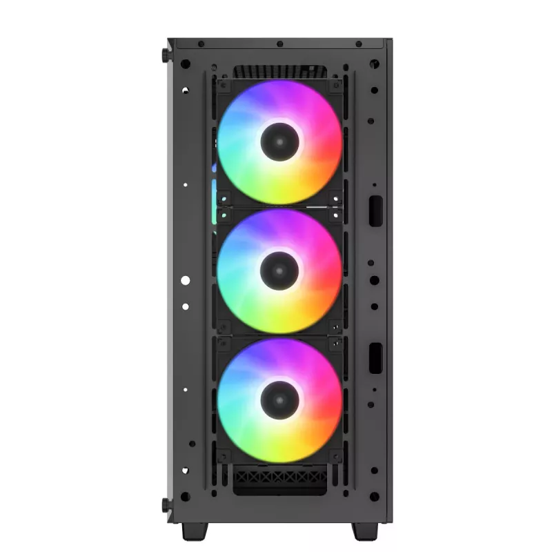 Caja para PC DeepCool CC560 ARGB V2 semitorre negra — ATX/Micro-ATX/Mini-ITX, cristal templado, aRGB, admite GPU de hasta 370 mm