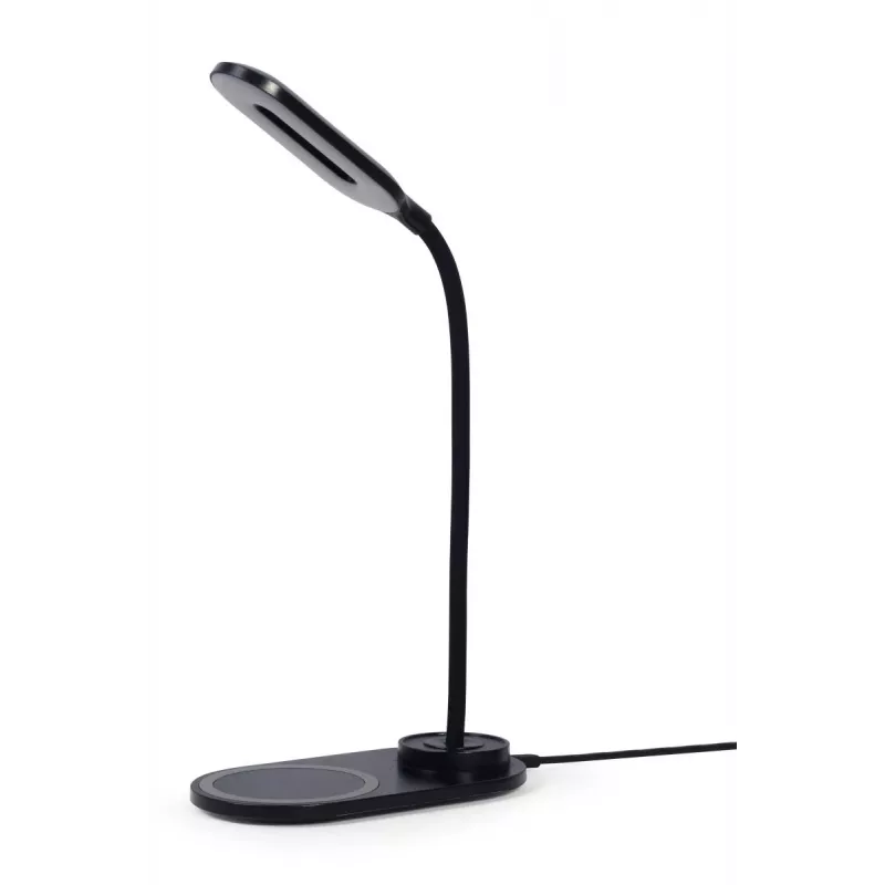Lámpara de escritorio con cargador inalámbrico GEMBIRD, negra