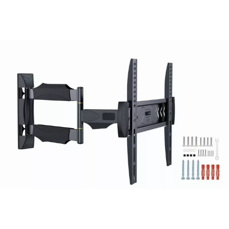 Gembird WM-55ST-02 soporte de pared articulado para TV de 32–55", VESA 100x100–400x400, inclinación de -5° a 8°, giro ±90°, máx. 30 kg, acero, negro