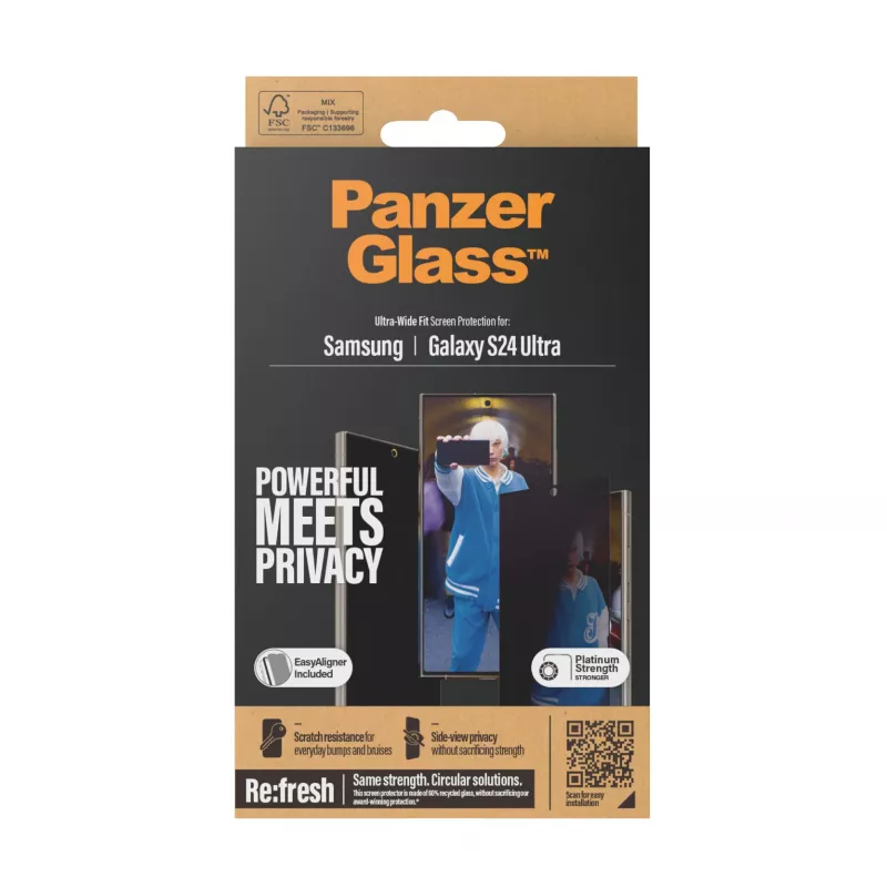PanzerGlass ® Protector de pantalla de privacidad Samsung Galaxy S24 Ultra | Ultra-Wide Fit con EasyAligner