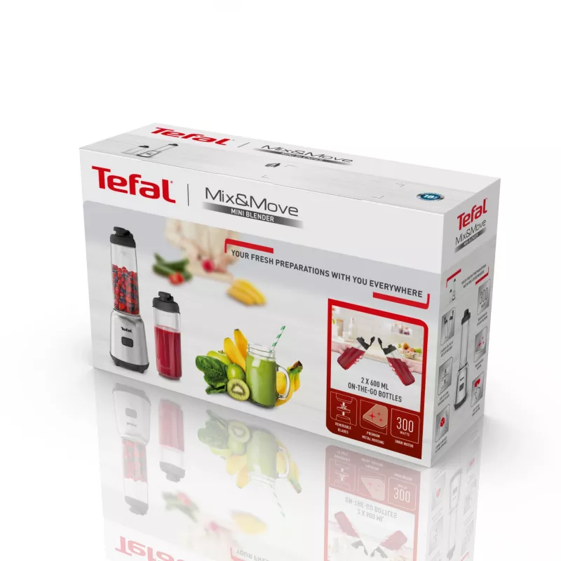 Batidora de vaso Tefal Mix&Move BL15FD 0,6 L 300 W acero inoxidable