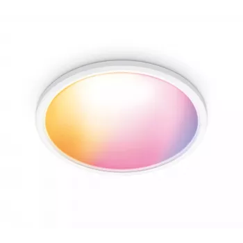 WiZ Superslim Ceiling 32 W, lámpara de techo inteligente, Wi-Fi/Bluetooth, blanca, Wi-Fi 4 (802.11n), 802.11b, 802.11g, LED, plástico