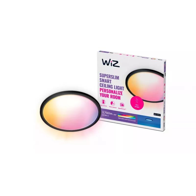 Lámpara de techo inteligente wizarding world Superslim Ceiling 32 W, negra, 545×545×38 mm, 220–240 V