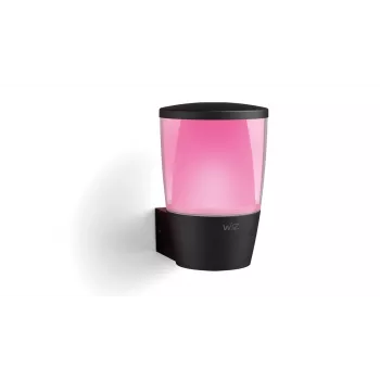 WiZ Wall Light ELPAS, lámpara de pared inteligente, Wi-Fi/Bluetooth, negra, Wi-Fi 4 (802.11n), 802.11b, 802.11g, LED, metal, plástico