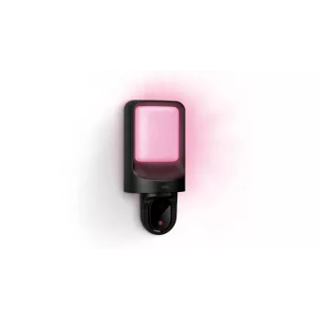 WiZ Lámpara de pared exterior con cámara, cámara de vigilancia IP, exterior, inalámbrica, 1250 lm, pared, negra