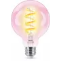 Philips Filament Clear 40 W G95 E27, bombilla inteligente, Wi-Fi/Bluetooth, transparente, Wi-Fi 4 (802.11n), 802.11b, 802.11g, LED, E27