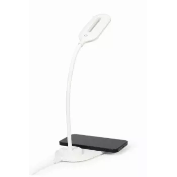 GEMBIRD Lámpara de escritorio con cargador inalámbrico, blanca