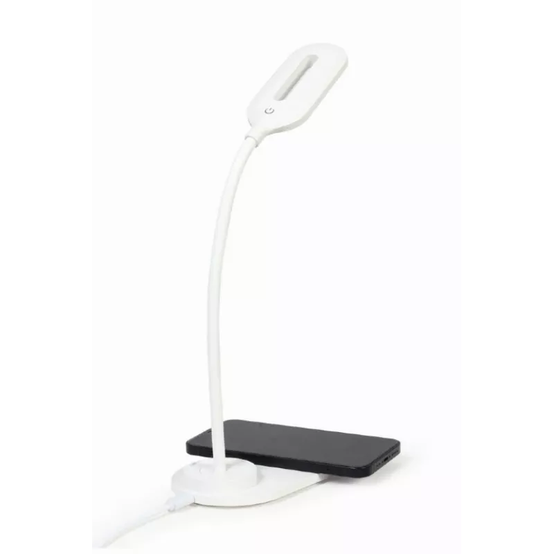 GEMBIRD Lámpara de escritorio con cargador inalámbrico, blanca