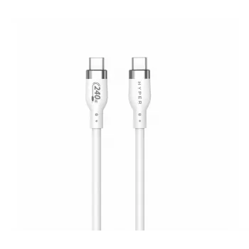 TARGUS Hyper Cable de carga USB-C de silicona 240W de 2m - blanco