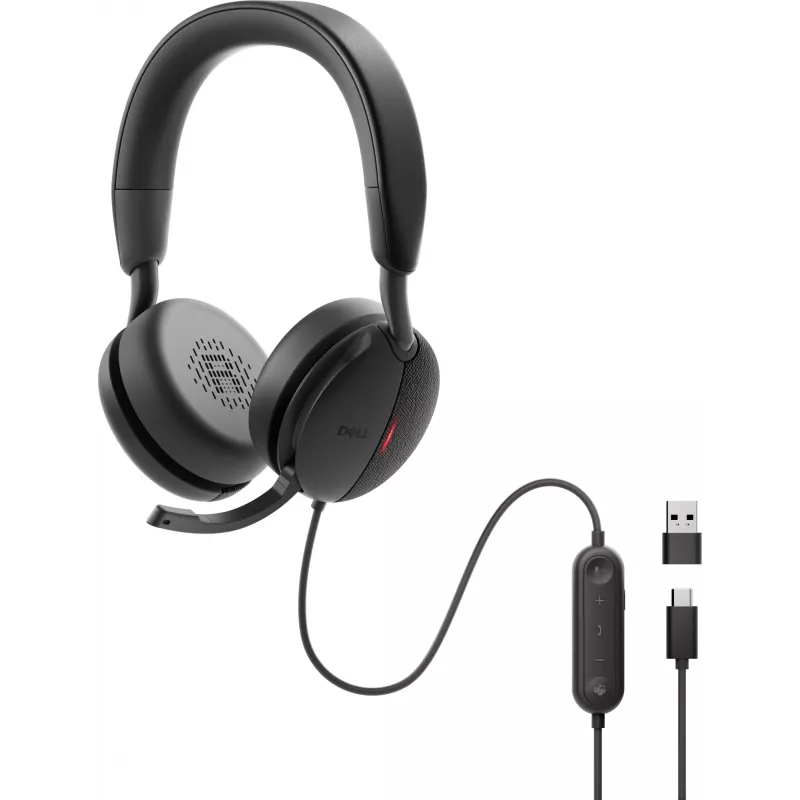 Auriculares con cable con ANC DELL Pro Plus - WH5024, con cable, llamadas/música, 20 - 20000 Hz, 189 g, auriculares, negro