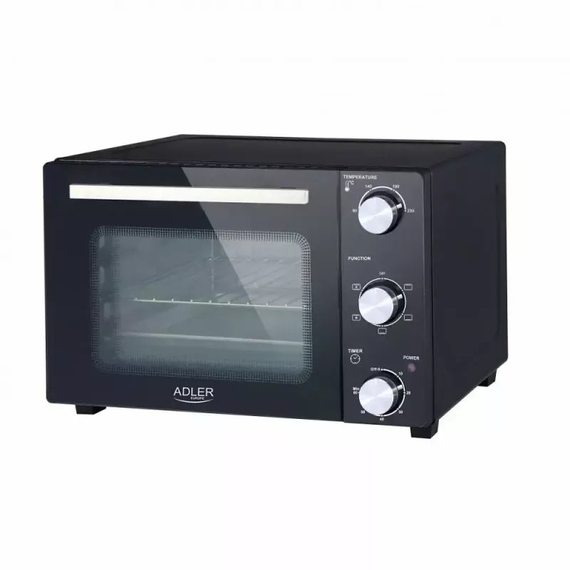 Horno de sobremesa eléctrico Adler AD 6024 — compacto, 22 l de capacidad, 1300 W, negro
