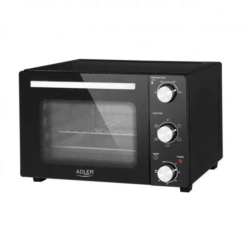 Horno de sobremesa eléctrico Adler AD 6024 — compacto, 22 l de capacidad, 1300 W, negro