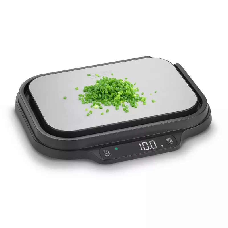 Báscula de cocina Caso KitchenDuo 03291 — báscula de cocina digital, acero inoxidable y negra, pantalla LED, capacidad 5 kg, función tara