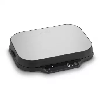 Báscula de cocina Caso KitchenDuo 03291 — báscula de cocina digital, acero inoxidable y negra, pantalla LED, capacidad 5 kg, función tara
