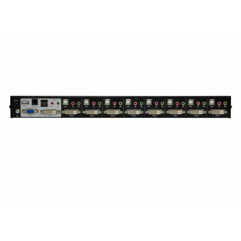 Conmutador KVM ATEN 8 puertos USB DVI con audio, 2048 x 1536 píxeles, QXGA, 4,53 W, negro