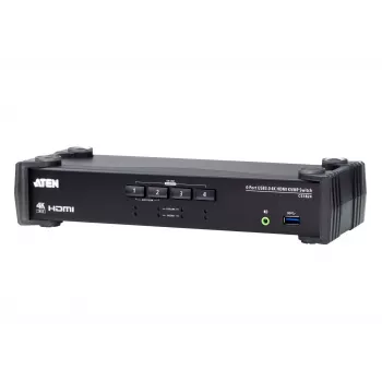 Conmutador KVMP™ ATEN 4 puertos USB 3.0 4K HDMI con modo mezclador de audio