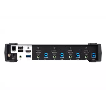 Conmutador KVMP™ ATEN 4 puertos USB 3.0 4K HDMI con modo mezclador de audio