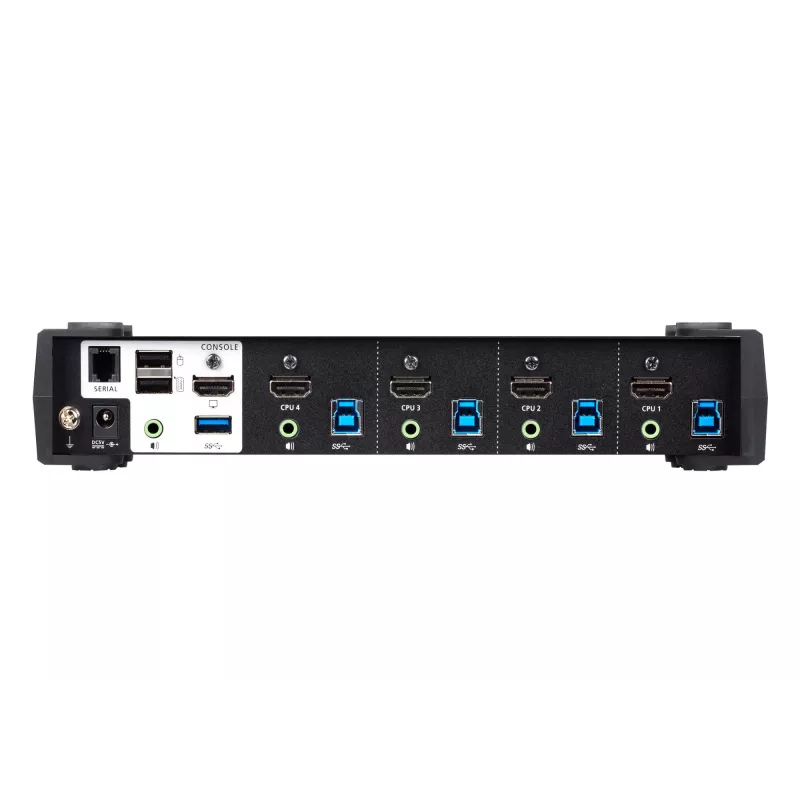 Conmutador KVMP™ ATEN 4 puertos USB 3.0 4K HDMI con modo mezclador de audio