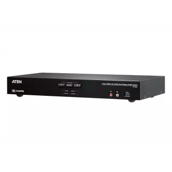 Conmutador KVMP™ ATEN 2 puertos USB 3.0 4K HDMI doble pantalla, 4096 x 2160 píxeles, 4K Ultra HD, 3,17 W, negro