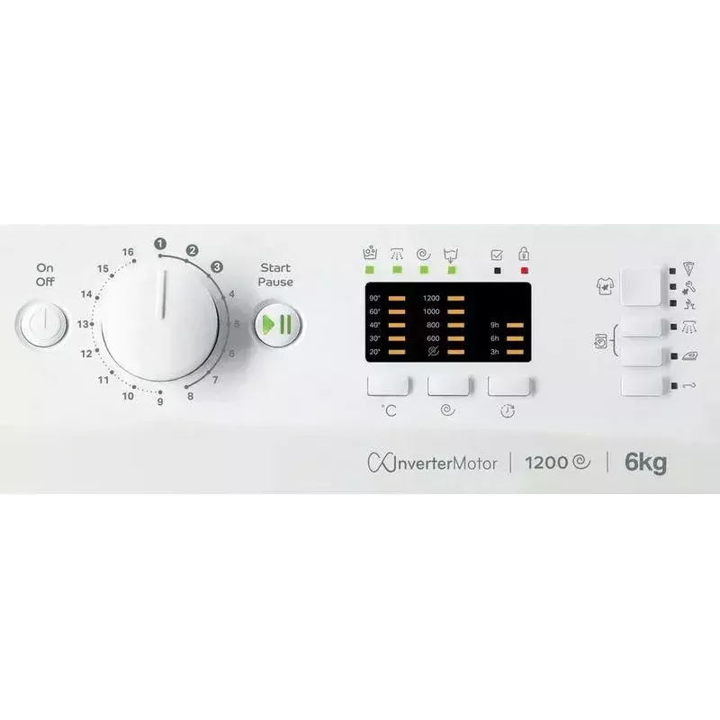Lavadora de carga frontal INDESIT MTWSA 61294 W EE, 6 kg, motor inverter, clase de eficiencia energética C
