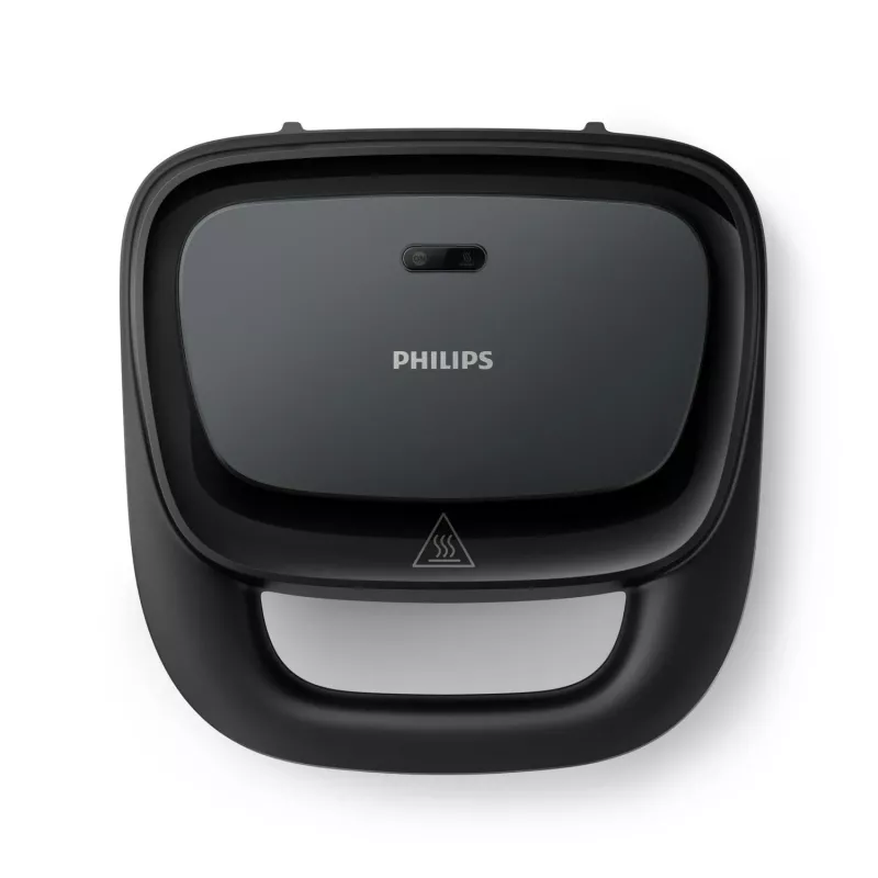 Sandwichera Philips HD2330/90, 1 sándwich, 750 W, negra