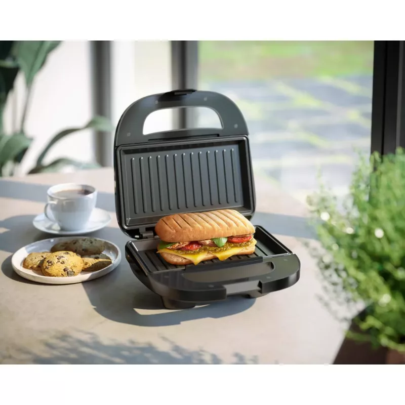 Sandwichera Philips HD2330/90, 1 sándwich, 750 W, negra